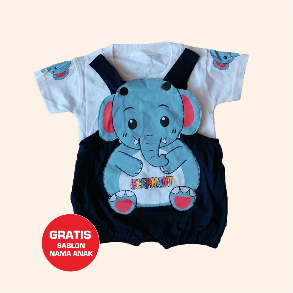 Baju Bayi Jumper Jumpsuit Gajah Lucu
